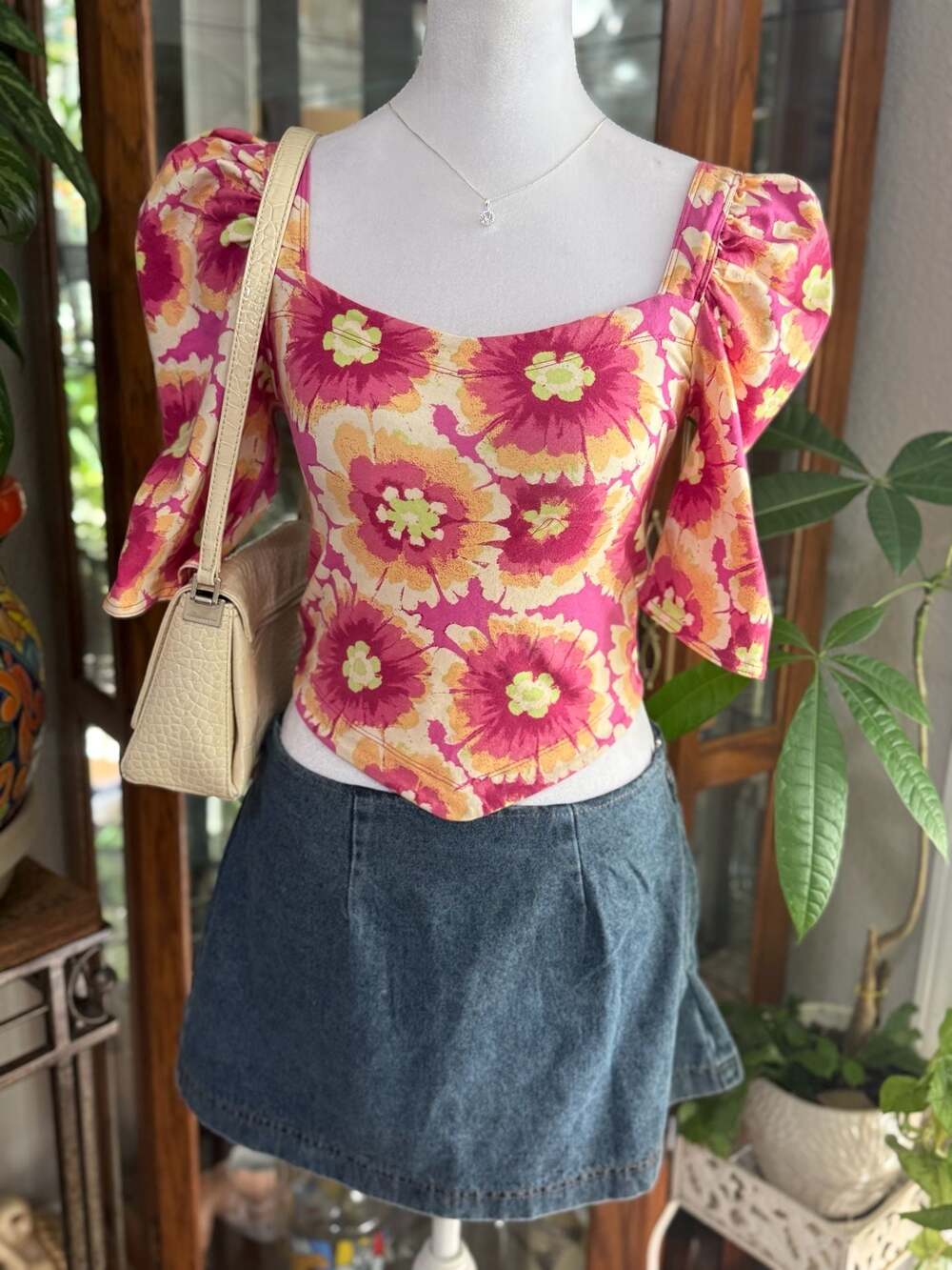 Free People Floral Crop Top